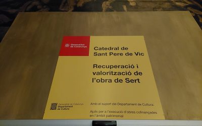 S’intal·la el cartell del projecte de “Recuperació i valorització de l’obra de Sert”