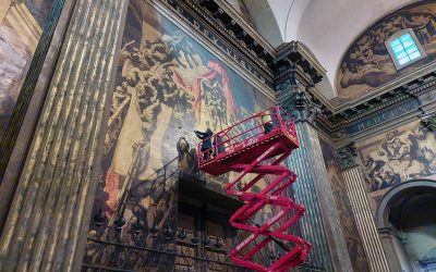 Tècnics de l’IPCE i del CRBMC inicien els treballs previs per a la restauració de l’obra de Sert